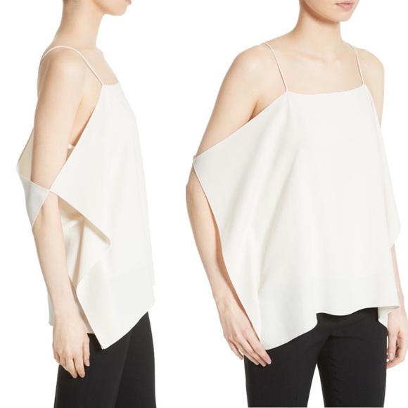 Theory Petteri Rosina Cold Shoulder Top Ivory L - Picture 2 of 9